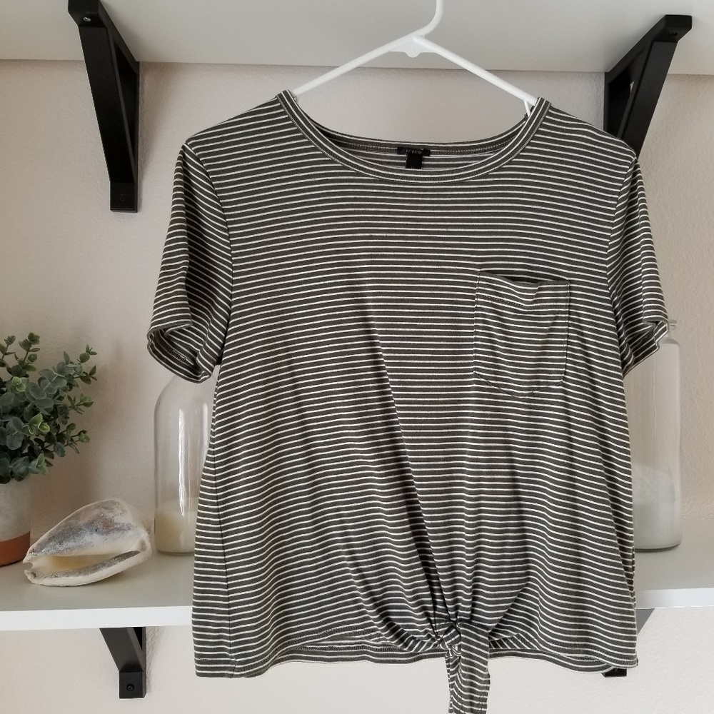 Olive green striped tee